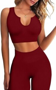 FAVALIVE Conjuntos de dos piezas para mujer, conjuntos de pantalones cortos deportivos ajustados de verano